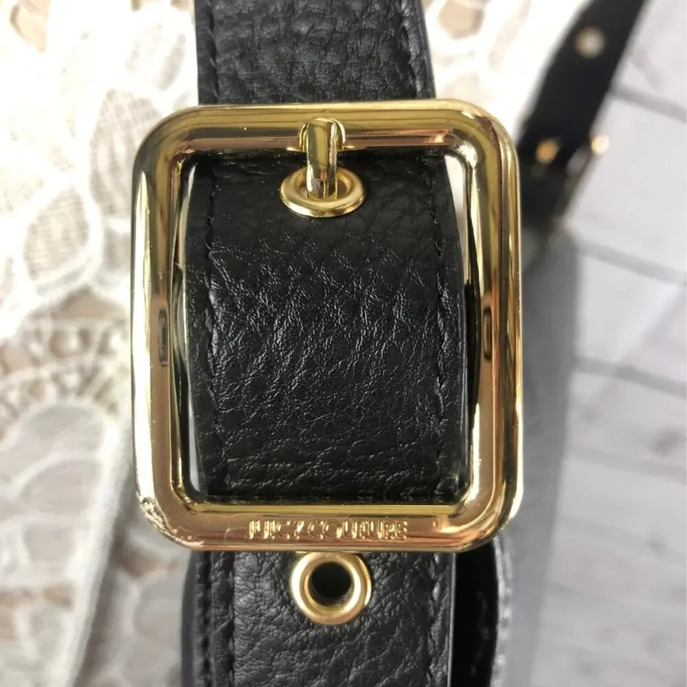 Juicy Couture shoulder crossbody bag in black with Gold embellishments.